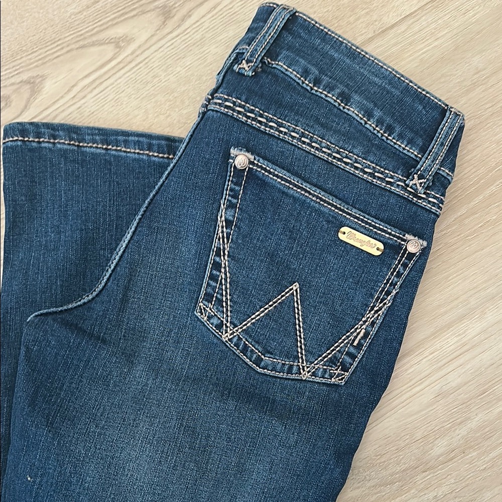 Wrangler Blue Boot Cut Jeans with Classic Fading